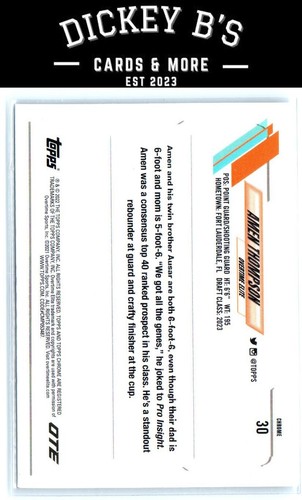 2021-22 Topps Chrome Overtime Elite #30 Amen Thompson Team OTE - Picture 2 of 2