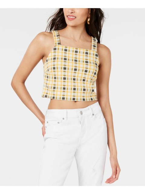 yellow checkered crop top