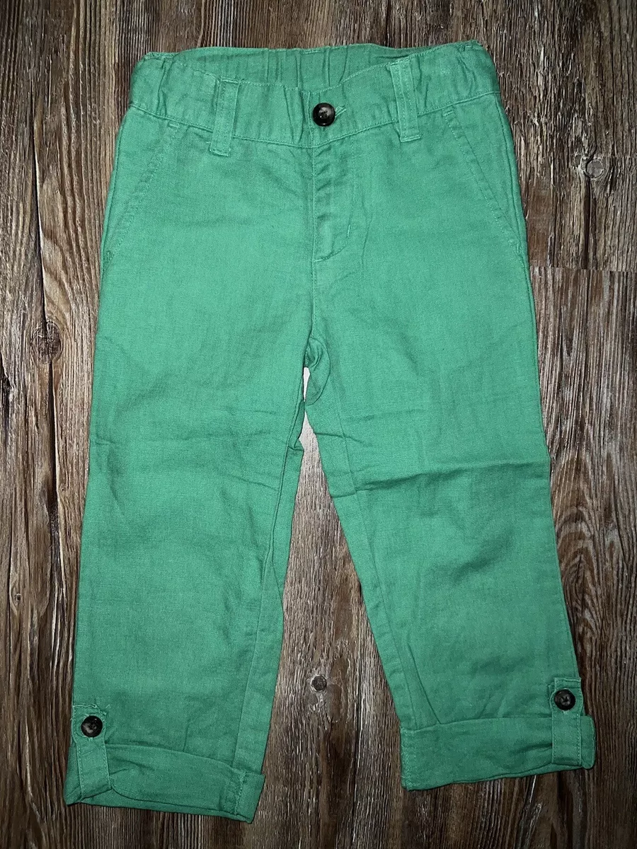 Janie and Jack boys green linen pants size 4 eBay