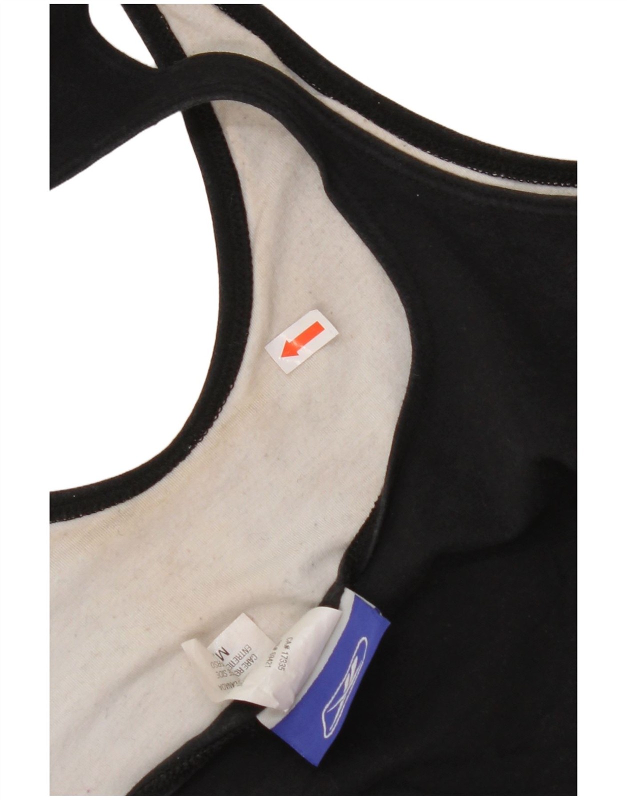 REEBOK Womens Crop Vest Top UK 12 Medium Black Cotton DI04 thumbnail 3