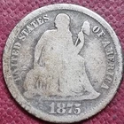 1875 CC Seated Liberty Dime 10c Circulated #98114