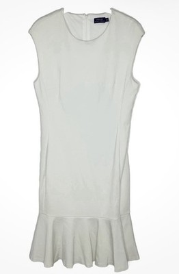 POLO Ralph Lauren Ladies Ivory White Sleeveless Scoop Neck Pleated Dress Sz 8
