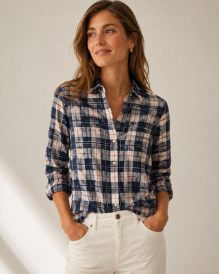 NWT J. Crew Classic Plaid Flannel Button-Down Shirt Women's XL Cotton Casual