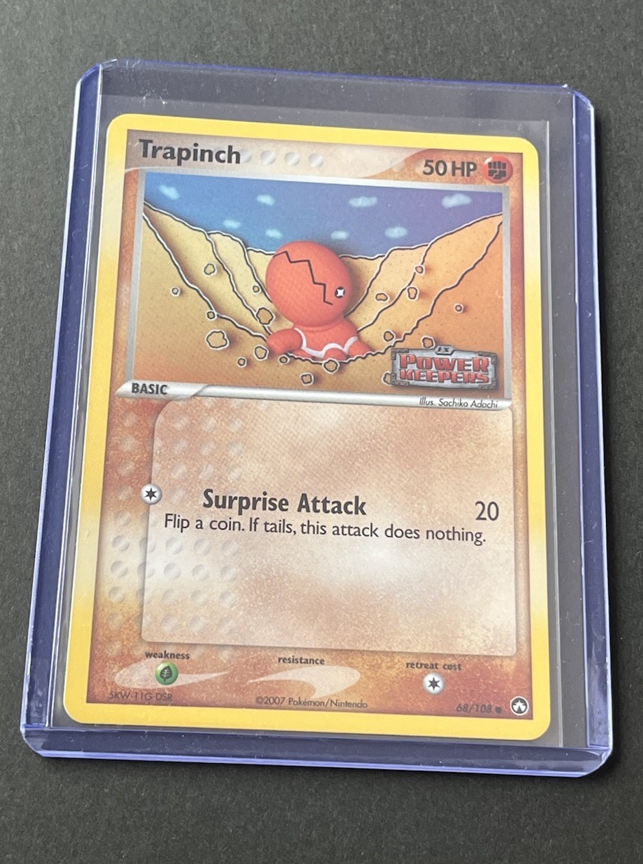 Trapinch 68/108 - EX Power Keepers - REVERSE HOLO STAMPED - LP - Vintage 2007