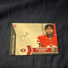 Panini 2020 Donruss Elite Pen Pals Brandon Aiyuk 49ers Rookie Auto #PP11