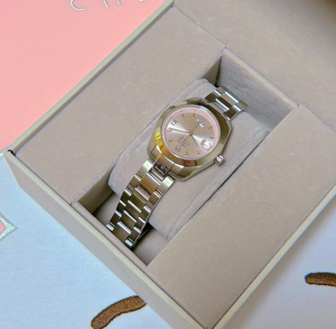 Vivienne Westwood Fenchurch Watch Silver Pink Dial Ladies Luxury