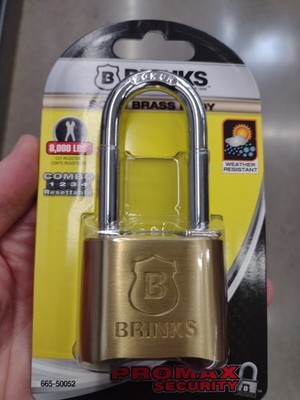 BRINKS (665-50052) Combination Lock Resettable, 50mm 2'' Solid Brass