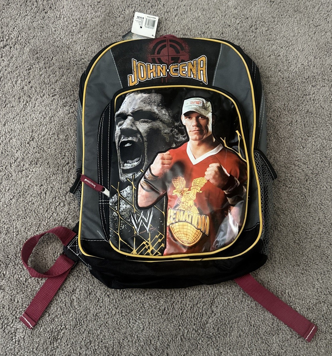 Vintage WWE Backpack 2010 JOHN CENA Backpack 
