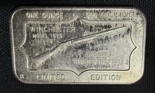 Winchester Model 1873     1 Once Silver Bullion Bar  .999 Silver