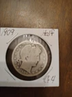 1909 50C Barber Half Dollar damaged