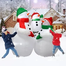 5 Feet Tall Inflatable Christmas Snowman Family Set Outdoor Holiday Mixed 