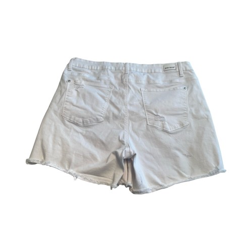 Judy blau Damen weiß Denim Bauch Kontrolle ausgefranst Distressed Shorts Größe 2XL - Bild 4 von 4