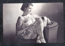 REAL PHOTO BETTY BROADBENT TATTOO VENUS LADY WOMAN GIRL POSTCARD COPY