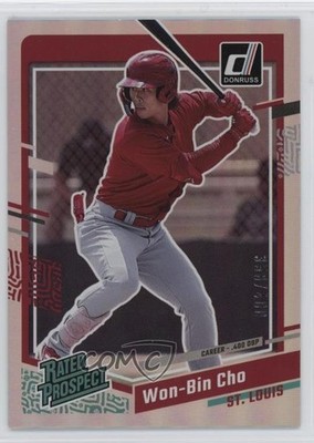2023 Panini Donruss Rated Prospect Career Stat Line 358/400 Won-Bin Cho #69 4s2
