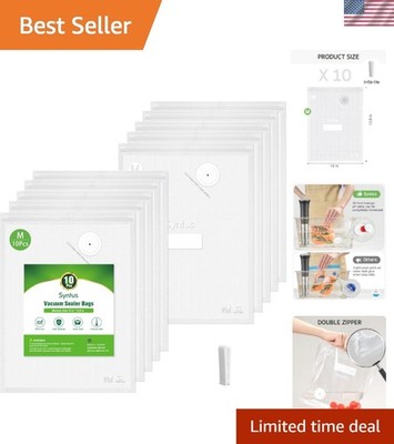 Reusable 10 Pcs Vacuum Sealer Zipper Bags for Sous Vide & Microwave, 10'' x 13.8''