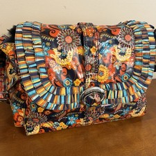 Kalencom Buckle Retro Boho Diaper Bag W/bottle Bag Paisley Water Proof NEW 