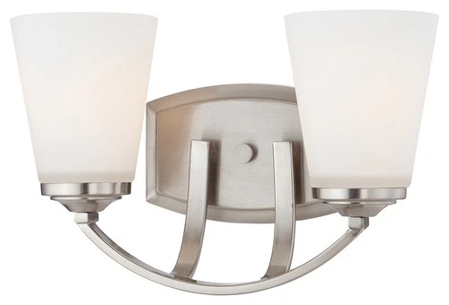 Minka Lavery 6962 Overland Park 2 Light 13"W Vantage Bathroom - Nickel - Picture 1 of 5