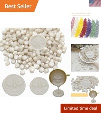 250pcs Wax Seal Beads Pearl White, Sealing Wax Beads for Stamp Seals, Octago...