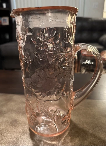 Vintage 1950's Casadis Milano Pink Glass Pitcher - Very Rare