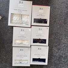 Hunter Kids Boot Socks Black/ivory/white Sizes Vary