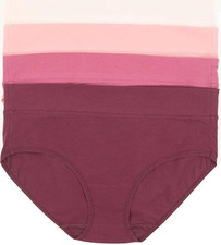 Felina Ladies' 4 Pack Pima Cotton Wide Waistband Hipster, Multi, Small
