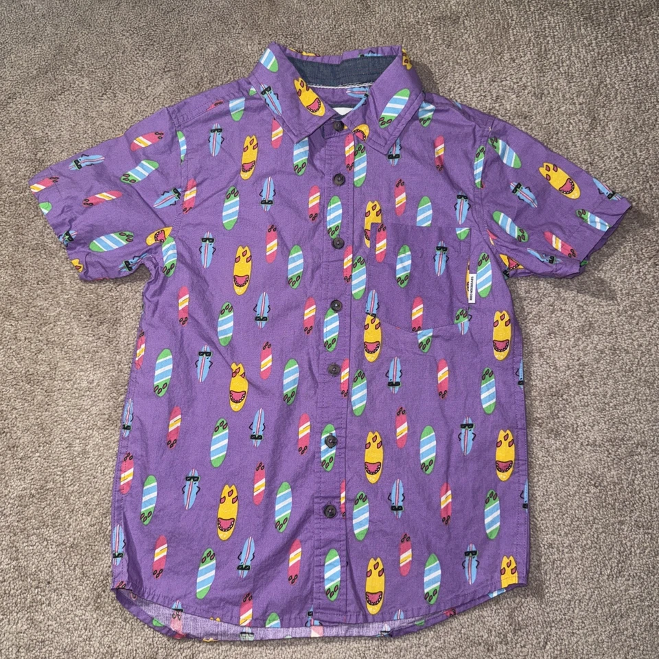 Lot Of 2 - Boys Button-Up Shirt - Fun Colors. Summer. Bright.  Size 8 - Image 2 of 4