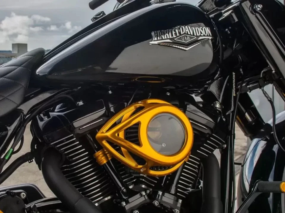 Kit de admisión de filtro de aire transparente Arlen Ness 18-912, dorado 99-16 Harley doble cámara Foto 2 de 3