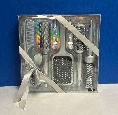 8 PIECE HAIR BRUSH SET BRAND NEW SEALED COMB & CLIPS WALMART