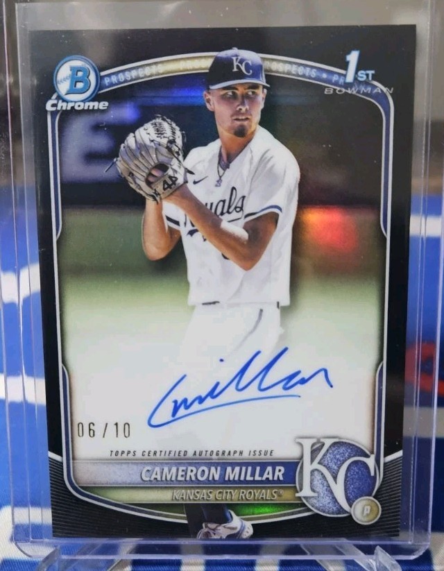 2025 Bowman Draft Chrome Cameron Millar 1st Black Refractor Auto 06/10 #CPA-CMI