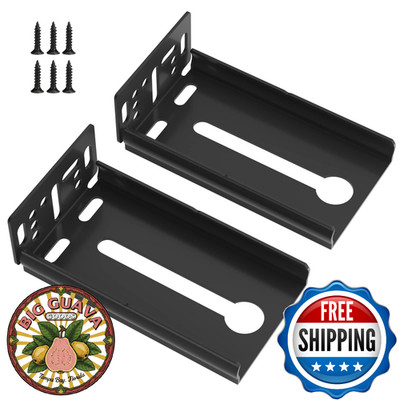 LONTAN Rear Mounting Brackets for Drawer Slide 6 Pairs Black Cabinet Drawer