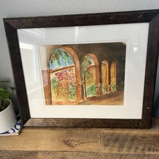 Vintage R. Grossman Water Color Mission Church Vintage