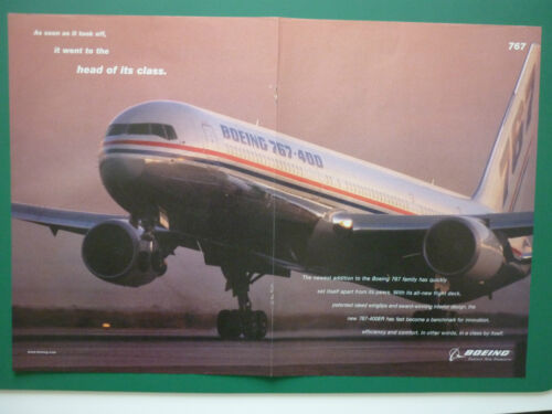 10/2000 PUB AVION BOEING 767-400 ER AIRLINER AIRLINES AVIATION ORIGINAL AD - Foto 1 di 1