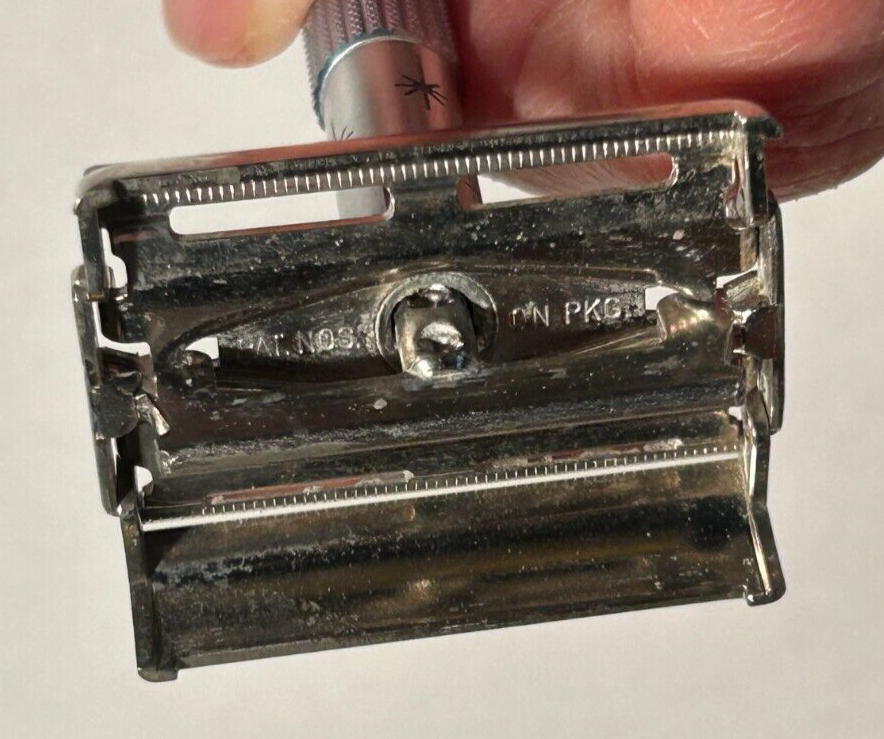 Vintage 1965 K1 Lady Gillette Blue Star Burst Atomic Safety Razor