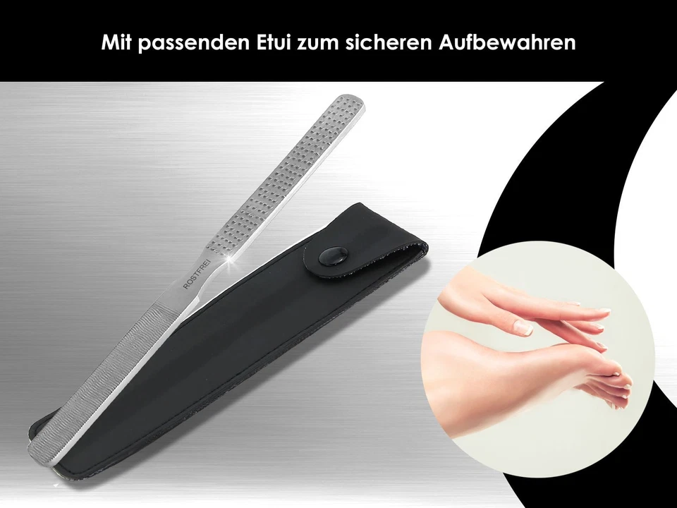 Hornhautentferner Hornhautraspel Hornhautfeile Fußfeile Saphir Nagelfeile Etui - Bild 2 von 4