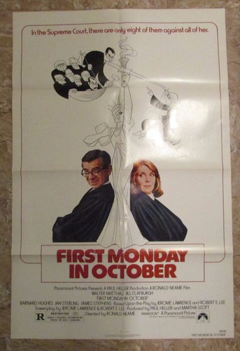 1981 FIRST MONDAY IN OCTOBER Original Movie Poster 1-SH FVF 7.0 Walter Matthau