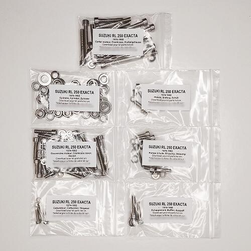 Kit visserie inox moteur Suzuki RL 250 Exacta Beamish qualité premium