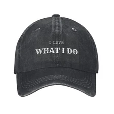 I LOVE WHAT I DO Baseball cap adjustable sport sun hat neutral adult printed hat
