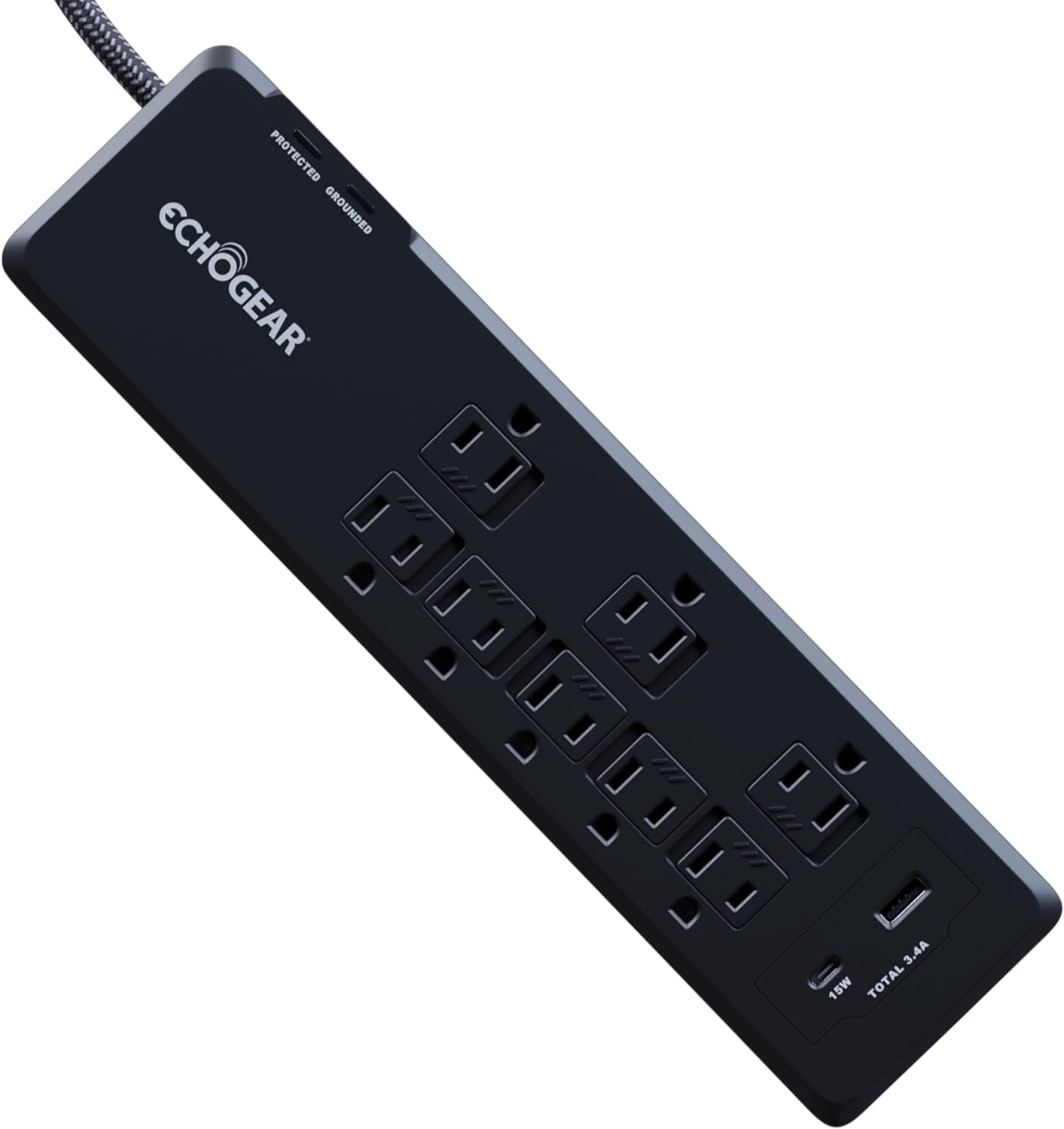 Surge Protector Power Strip 8 Outlets Power with USB-A & USB-C Ports - Low Profi-image