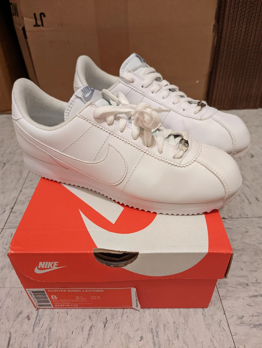 Used Nike Classic Cortez Basic Leather 819719 110 White US Men s 8
