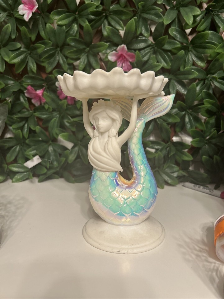 Bath & Body Works Iridescent Mermaid Pedestal 3 Wick Candle Holder SEE