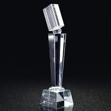 1pc Fancy Crystal Music Voice Cup Figurines Microphone Award Trophy