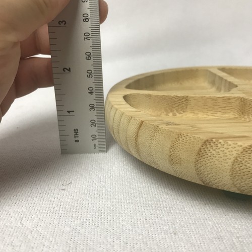 Stay Put Divided Suction Wooden Plates Brown For Small Baby Used Condition - 第 5/6 張圖片