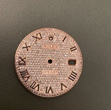 Rolex Datejust Rose Gold 36MM Dial/Face VS/SI Diamond Roman Numerals Black Pave