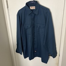 Dickies Work Shirt 17 171/2 34/35 Blue