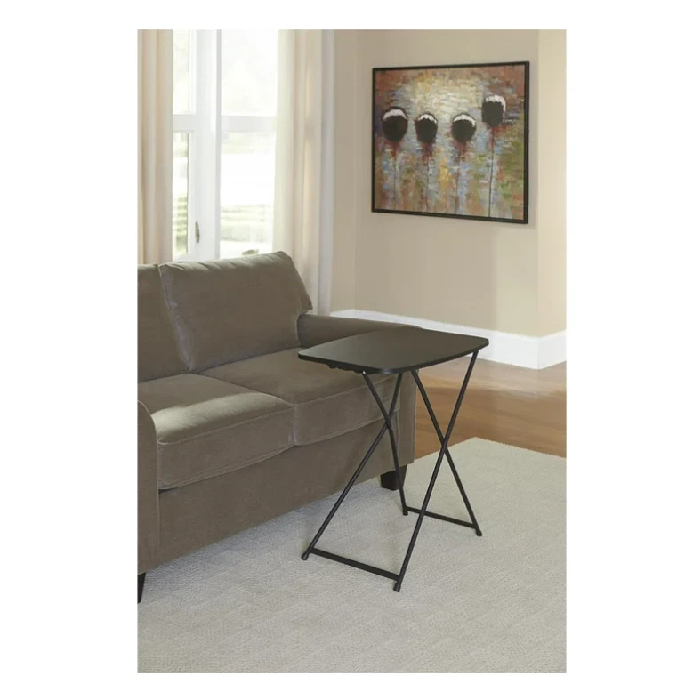 Mesa Plegable Personal Mainstays 26" Altura Ajustable, Negra Foto 2 de 4