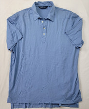 Polo Golf Ralph Lauren Men's Short Sleeve Blue 4 Buttons Collar Size XL Cotton
