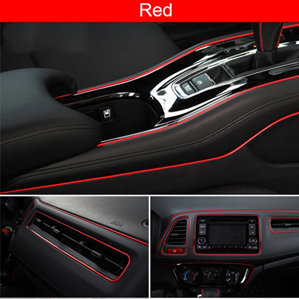 Car Interior Molding Line Trim Decor Red Point Edge Gap Door Panel Accessories