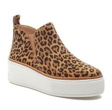 J Slides Mika Suede Sneaker Tan Leopard Print NIB
