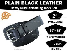 Scaffold Leather Tool Belt | Black 2" | Easy Fit 30"-46" | DIY Quality Work Belt