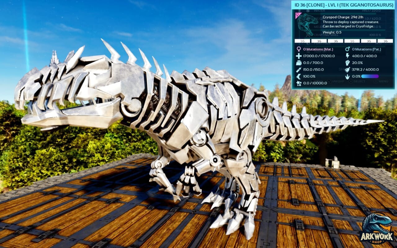 ARK Survival Ascended Giganotosaurus (Giga) Tek 305M Silver PVE - Foto 4